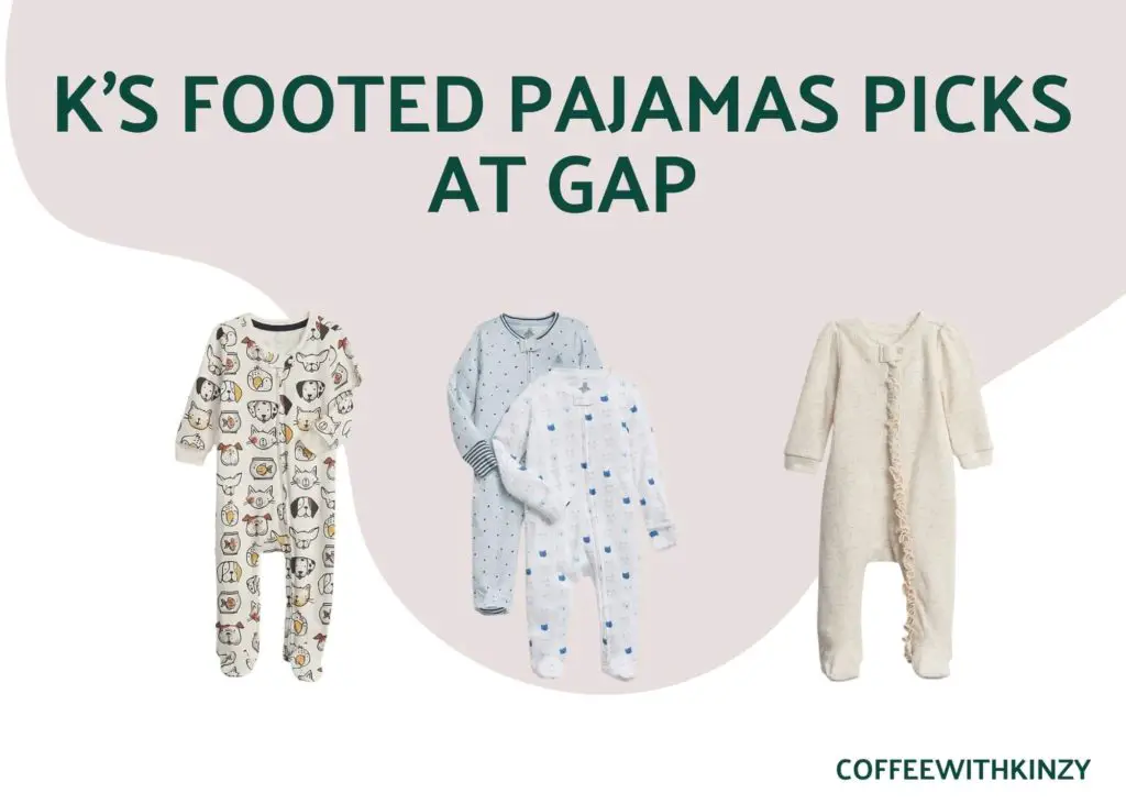 Ks Picks: Footed Baby Pajamas at the Gap. All over animal print, subtle 2 pack, waffle ruffle neutral.