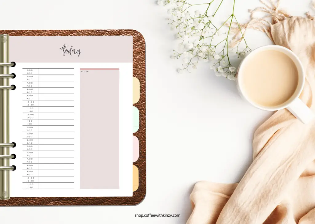 Printable Day Planner 30 Minute Slots