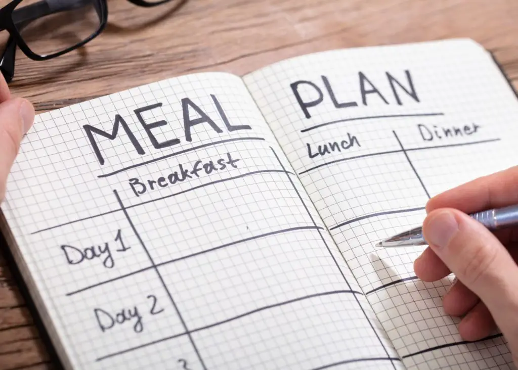 nourish your body: mom filling out meal plan