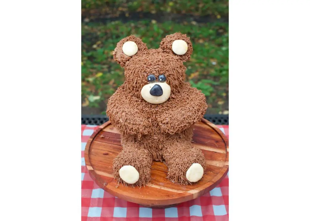 3D teddy bear picnic birthday cake