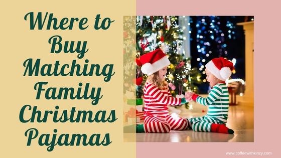 feature image brother sister in matching striped christmas pajamas in front of the tree